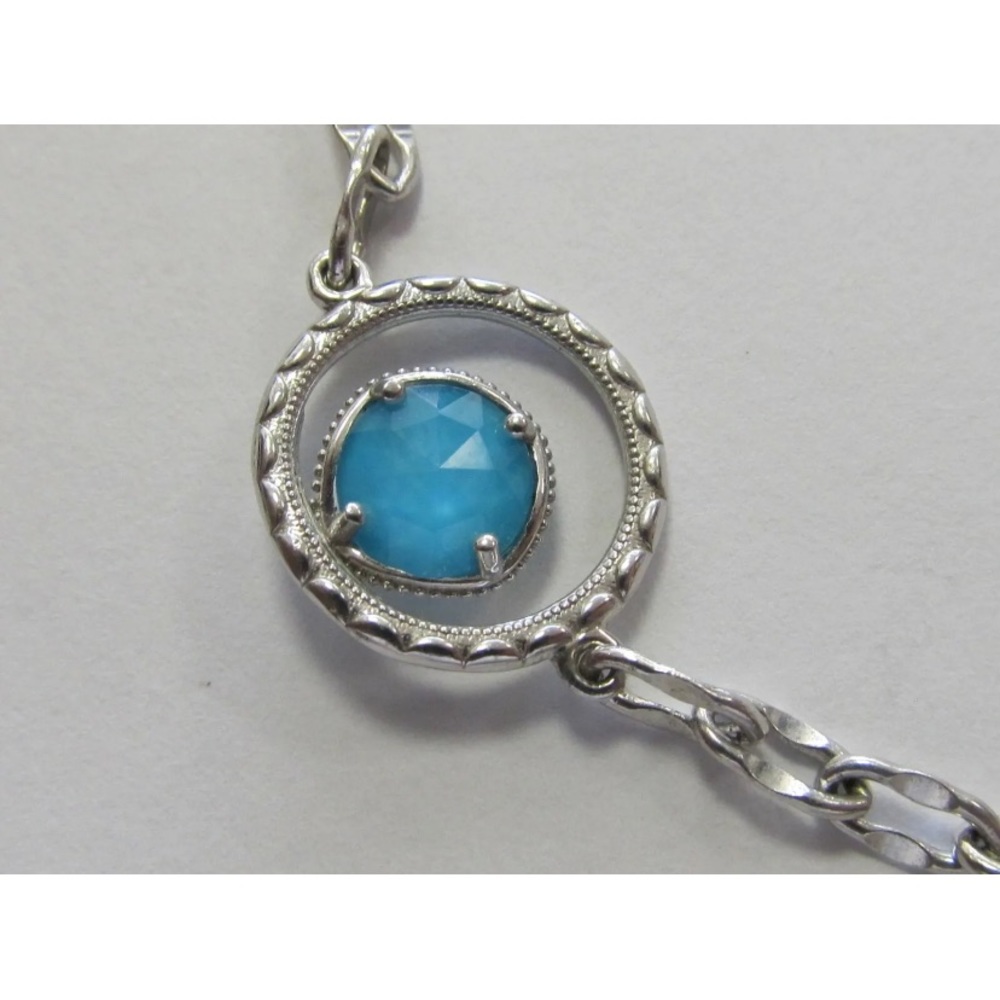 Tacori blooms Neo turquoise 5 stations 925 rare necklace. - Picture 6 of 6